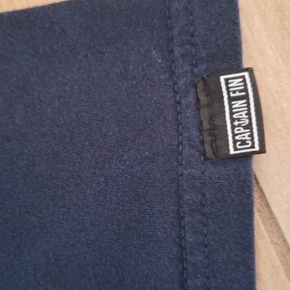 Captain Fin Navy Graphic Muscle Tank Top with Anchor Logo L - Picture 3 of 5